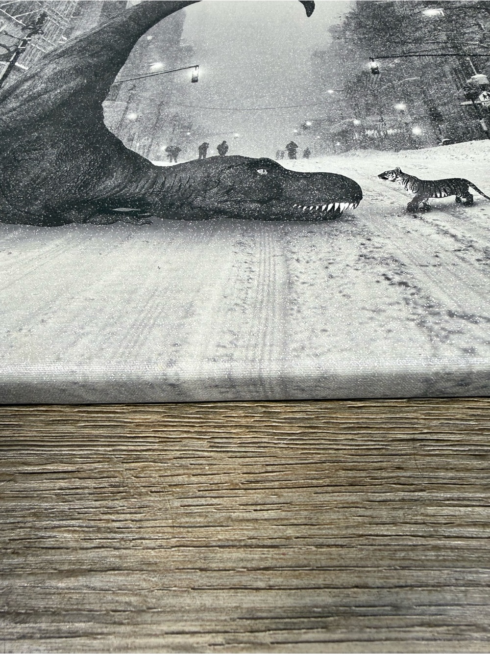 Black & White Dinosaur City Canvas Art - Picture 4 of 7